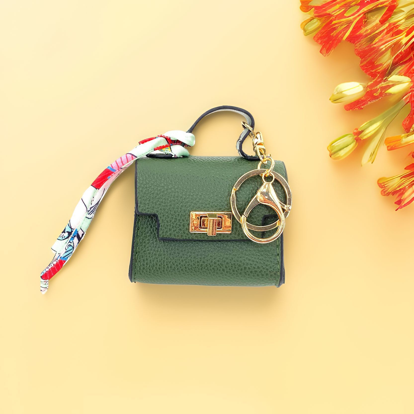 Mini Kelly Bag Pendant Cute Bluetooth Earphone Bag High-end Leather Creative Keychain Pendant