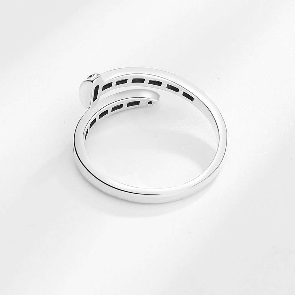 Light Luxury Ins-Tiktok Style Versatile Classic Studded With Full Diamond Zircon Inlay, Adjustable Open Ring For Women