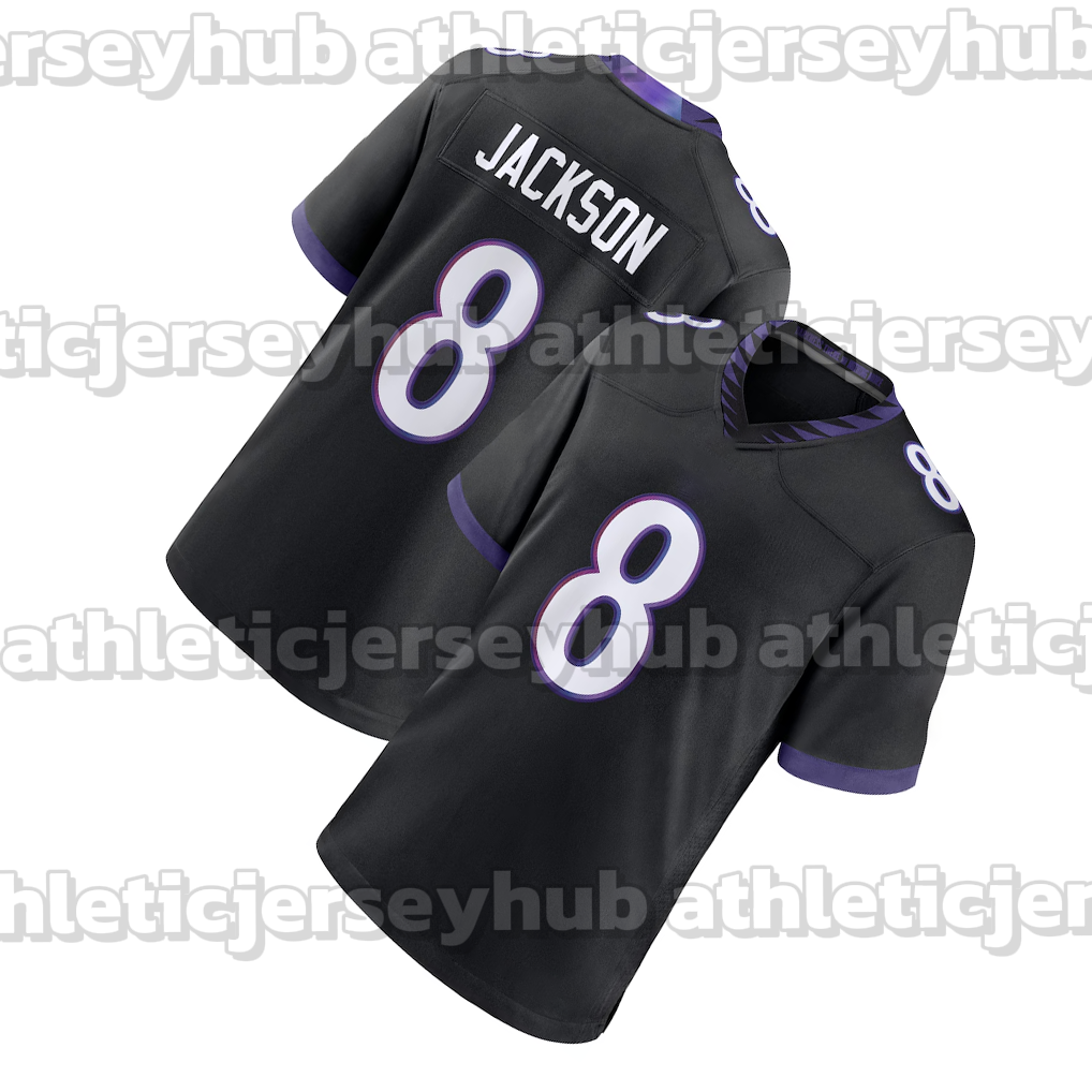 8 Lamar Jackson 2026 Football Jerseys Trey Hendrickson Zay Flowers Derrick Henry Malaki Starks Andrews Hamilton Roquan Smith Wiggins Green Lewis custo