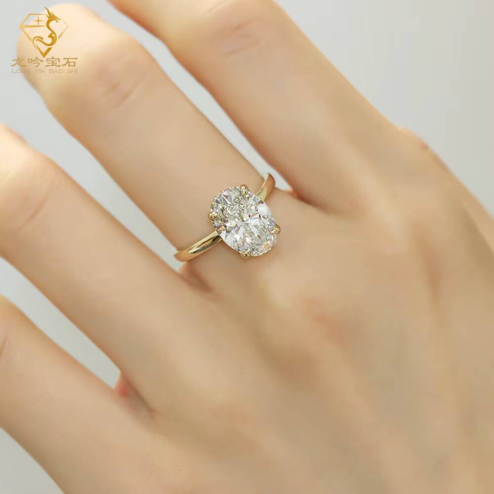 Custom Oval Cut Lab Grown Diamond Ring 14k Solid Gold IGI Certified CVD HPHT Diamond Ring Anniversary Wedding Ring for Women Men