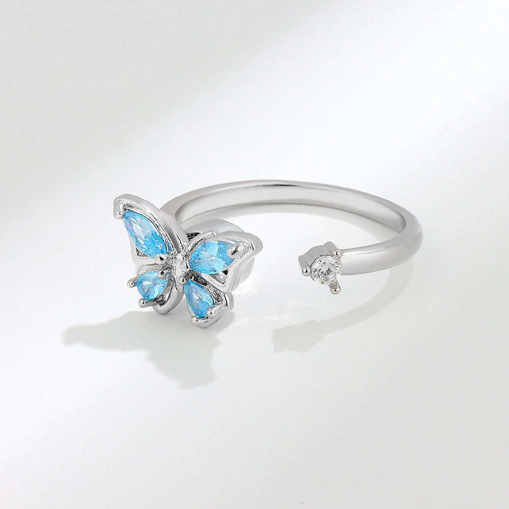 Butterfly Rotatable For Women Amazon Cross-Border Jewelry Ins Internet Celebrity Personality Adjustable Open Finger Ring