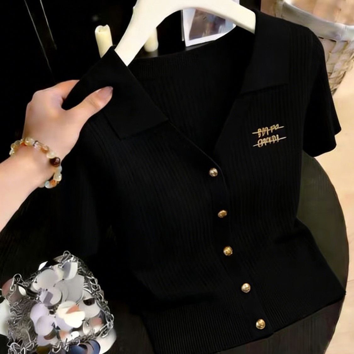 2026 New Designer Luxury Brand Plus Size Fashionable Young Style Women's Polo Collar Ice Silk Top Women's Loose Breathable Slim Fit Women 