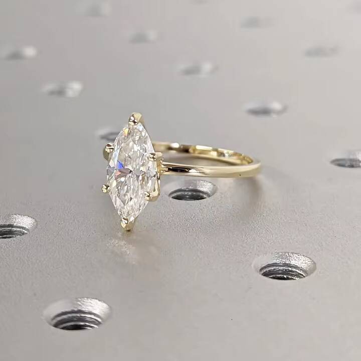 Luxury Elisa Wholesale Offers VVS Moissanite Diamond Engagement Wedding Rings 10K 14K 18K Real Yellow Gold 925 Sterling