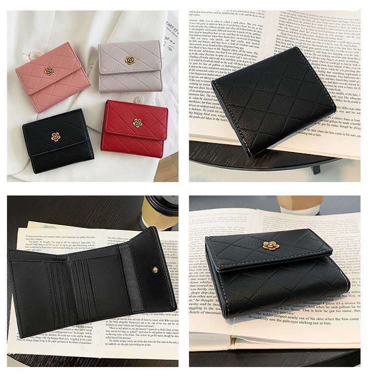 Women's Short Wallet New Stylish Small Quilted Card Holder Large Capacity ID Passport Case Multi-Card Slot Coin Purse Designer Wallet Ins Portabl