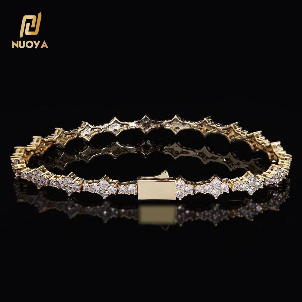 NUOYA Hip Hop Bracelet 65mm 925 Silver Tennis Chain Bracelet High Quality Jewelry for Women Customizable - view 3