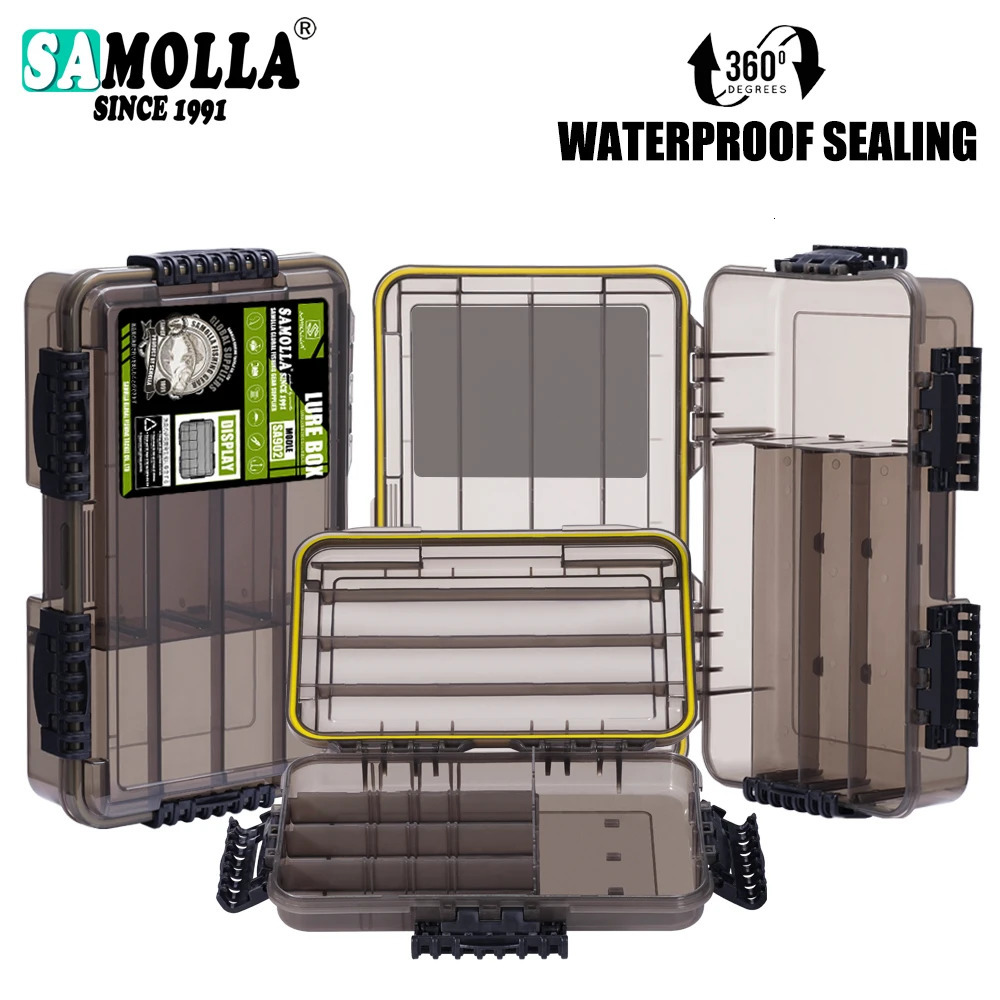 SAMOLLA Large Waterproof Fishing Tackle Box Fish Hook Lure Bait Storage Case Portable Gear Accessorie 260421