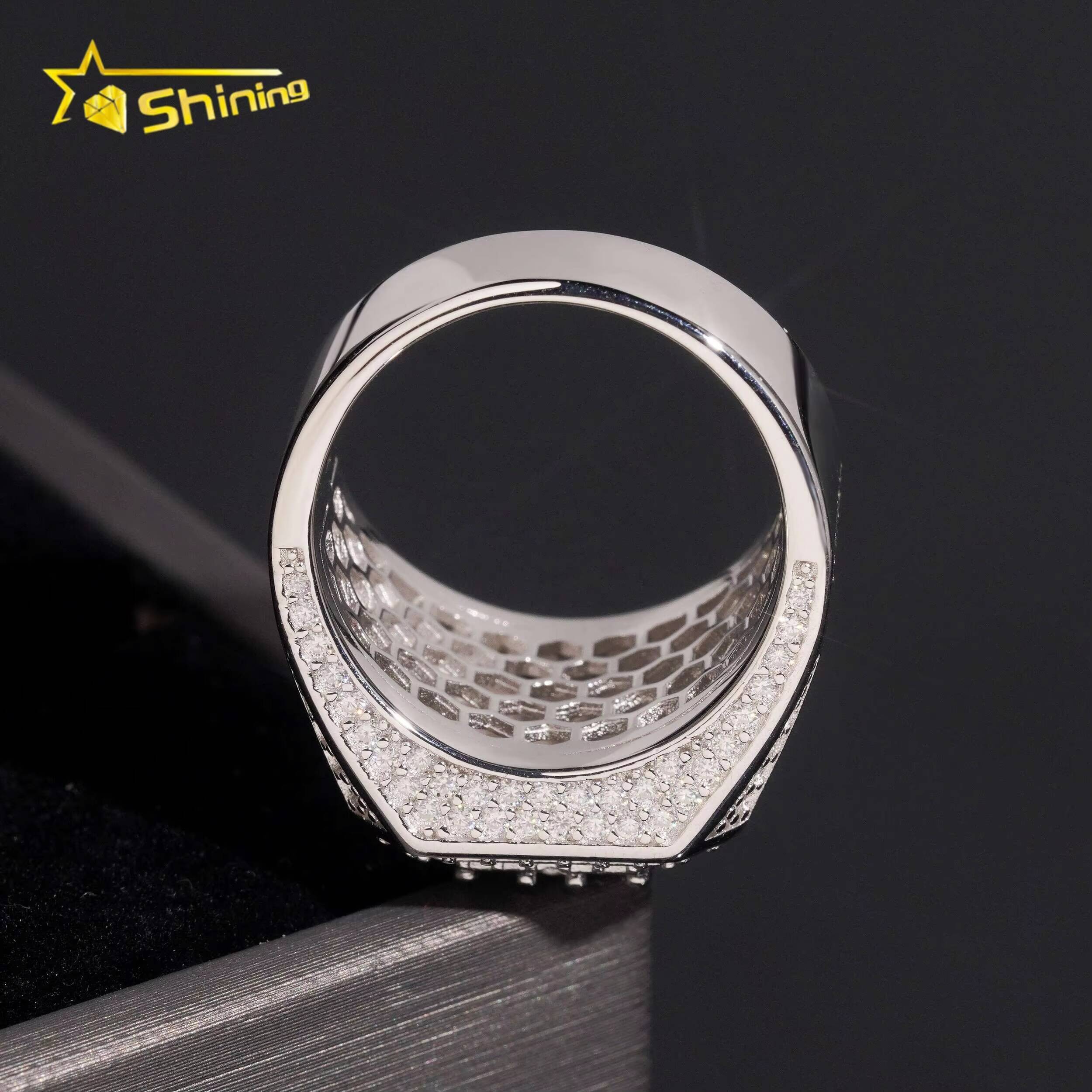 Hip Hop Jewelry Pass Diamond Tester Fast Shipping 925 Silver GRA Certificated Iced Out Moissanite Ring