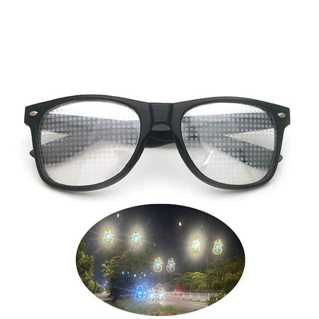 TikTok Hot Selling Rice Nail Fireworks Glasses Diffraction Heart Special Effect Optical Glasses Dance Party Light Show Sunglasses In Stock