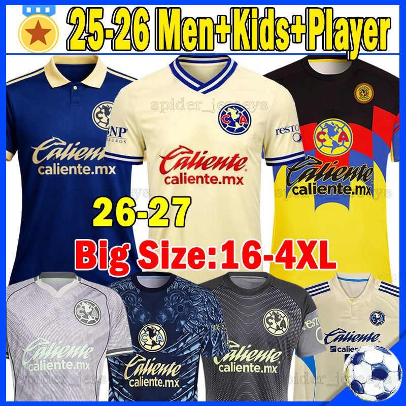 XXXL 4XL 25 26 ClUb AmEriCa Soccer Jerseys CA Liga MX 2025 2026 BRODRIGUEZ AZENDEJAS Long sleeves Player Version Football Shirts goalkeeper LMALAGON M