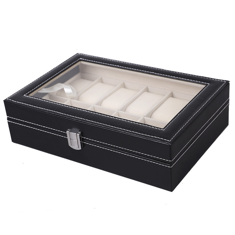 PU Leather High-end Watch Storage Box Transparent Skylight Buckle Watch Display Box Glasses Storage Packaging Box 260422