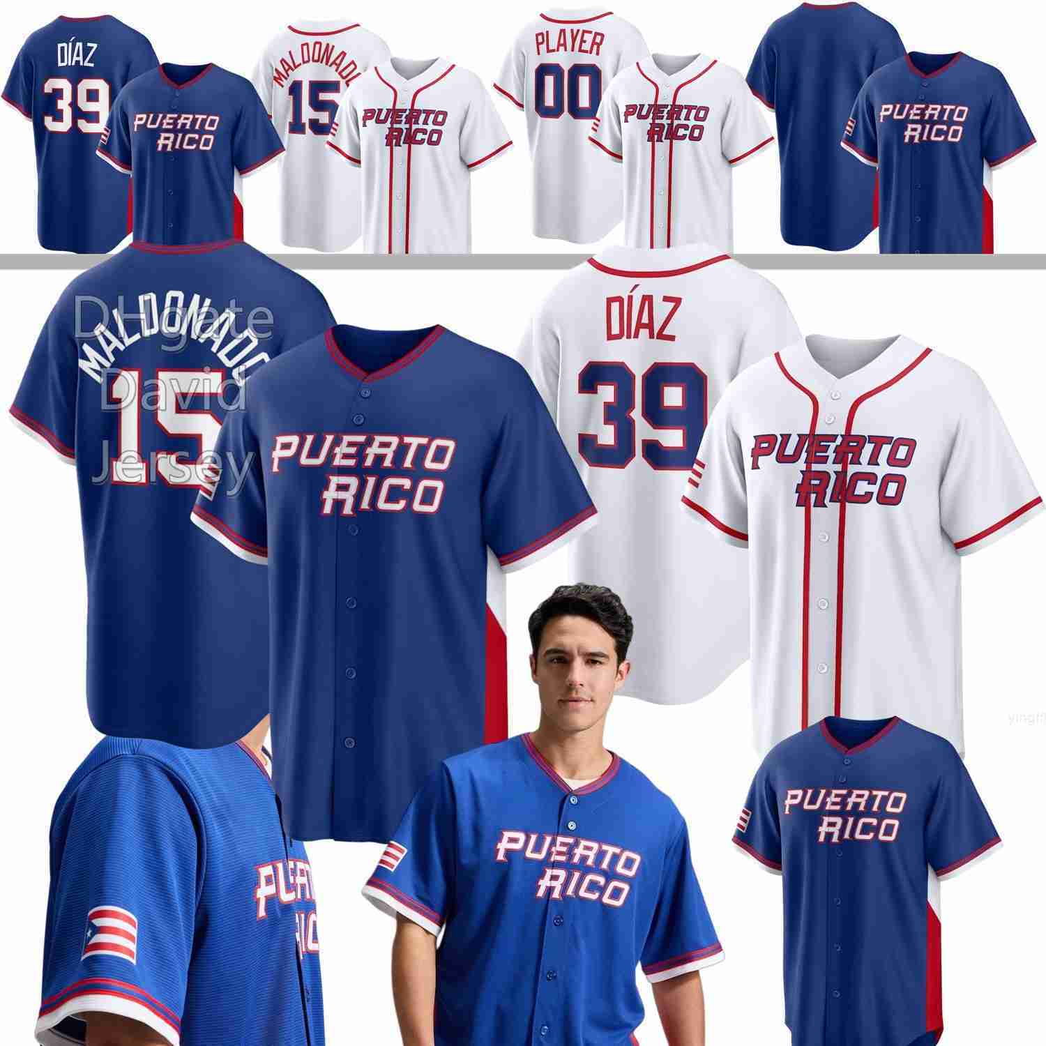 Team Puerto Rico 2026 WBC World Baseball Classic Jersey Yadier Molina Edwin Diaz Martin Maldonado Nolan Arenado Roberto Clemente Cortes Vazquez Torres