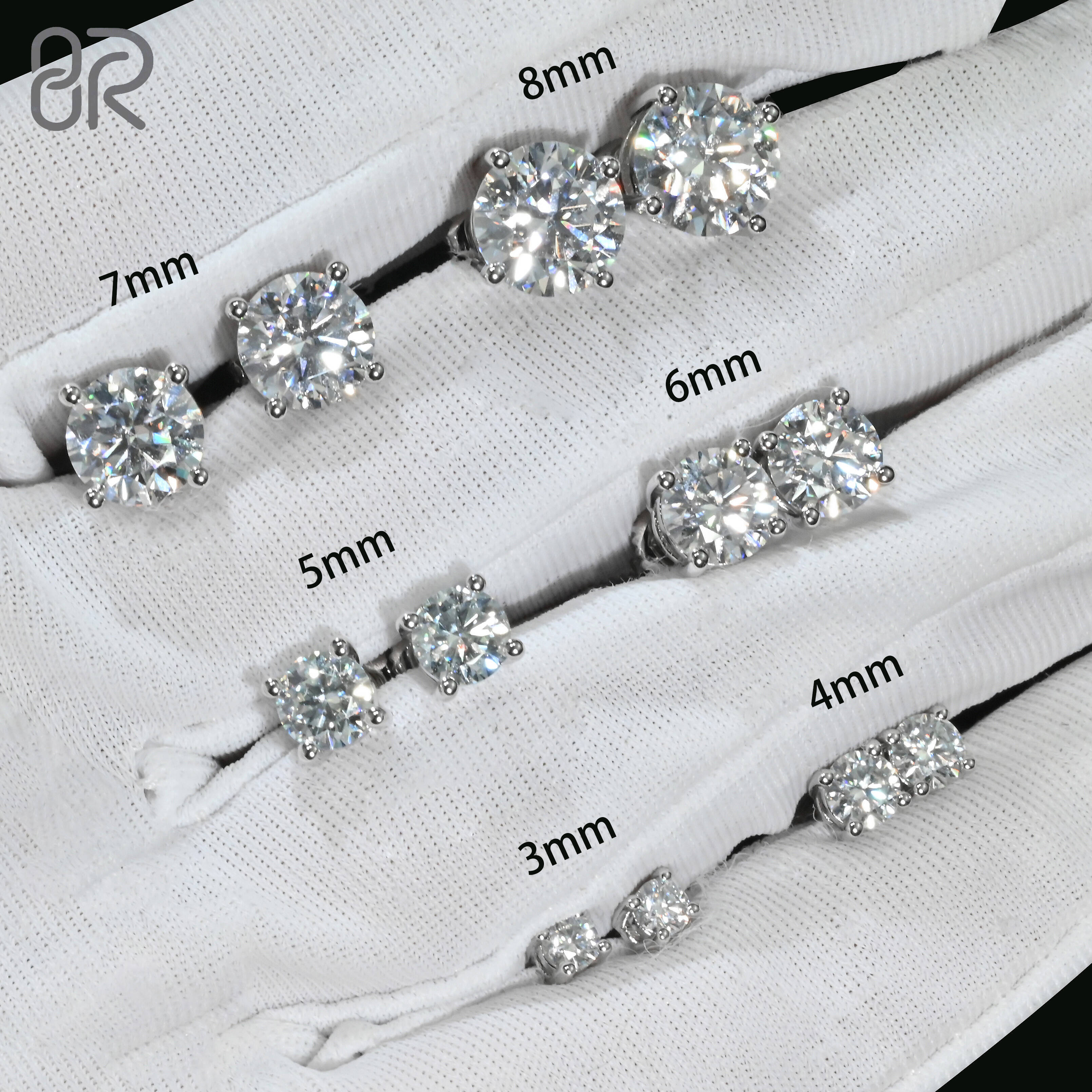 Hot Selling Vvs Moissanite Earrings Pass Diamond Tester Iced Out Round Brilliant Cut 14K Gold Plated 925 Silver Earring Stud