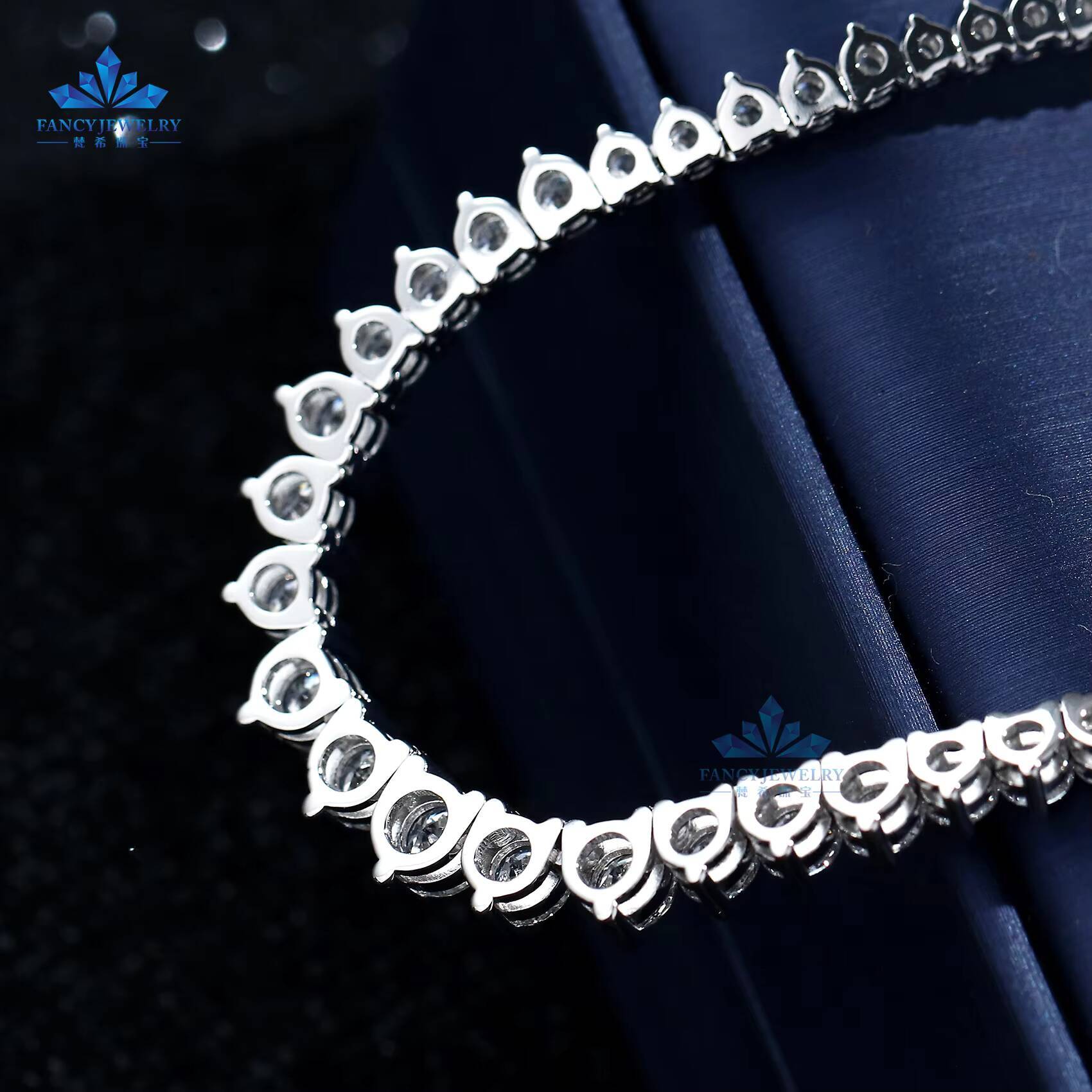 Luxury 19-5mm Lab Grown Diamond Drop Pendant Necklace 925 Silver Gold IGI Certified Custom Women Fine Jewelry Manufacturer