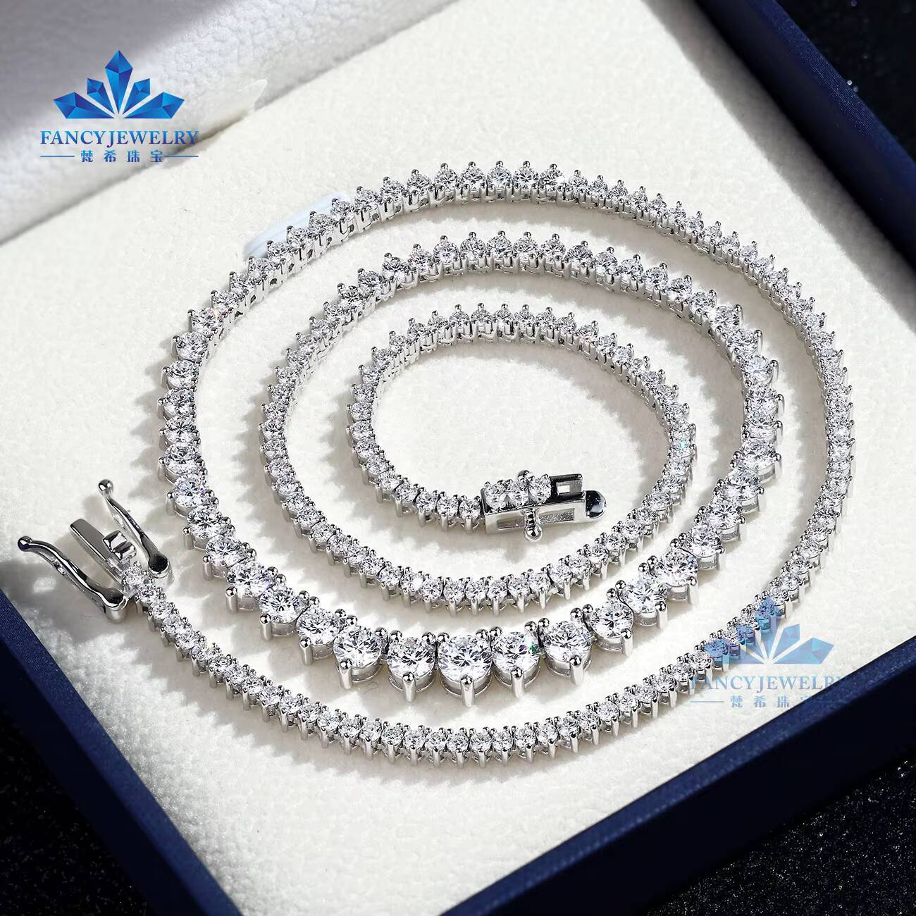 Luxury 19-5mm Lab Grown Diamond Drop Pendant Necklace 925 Silver Gold IGI Certified Custom Women Fine Jewelry Manufacturer