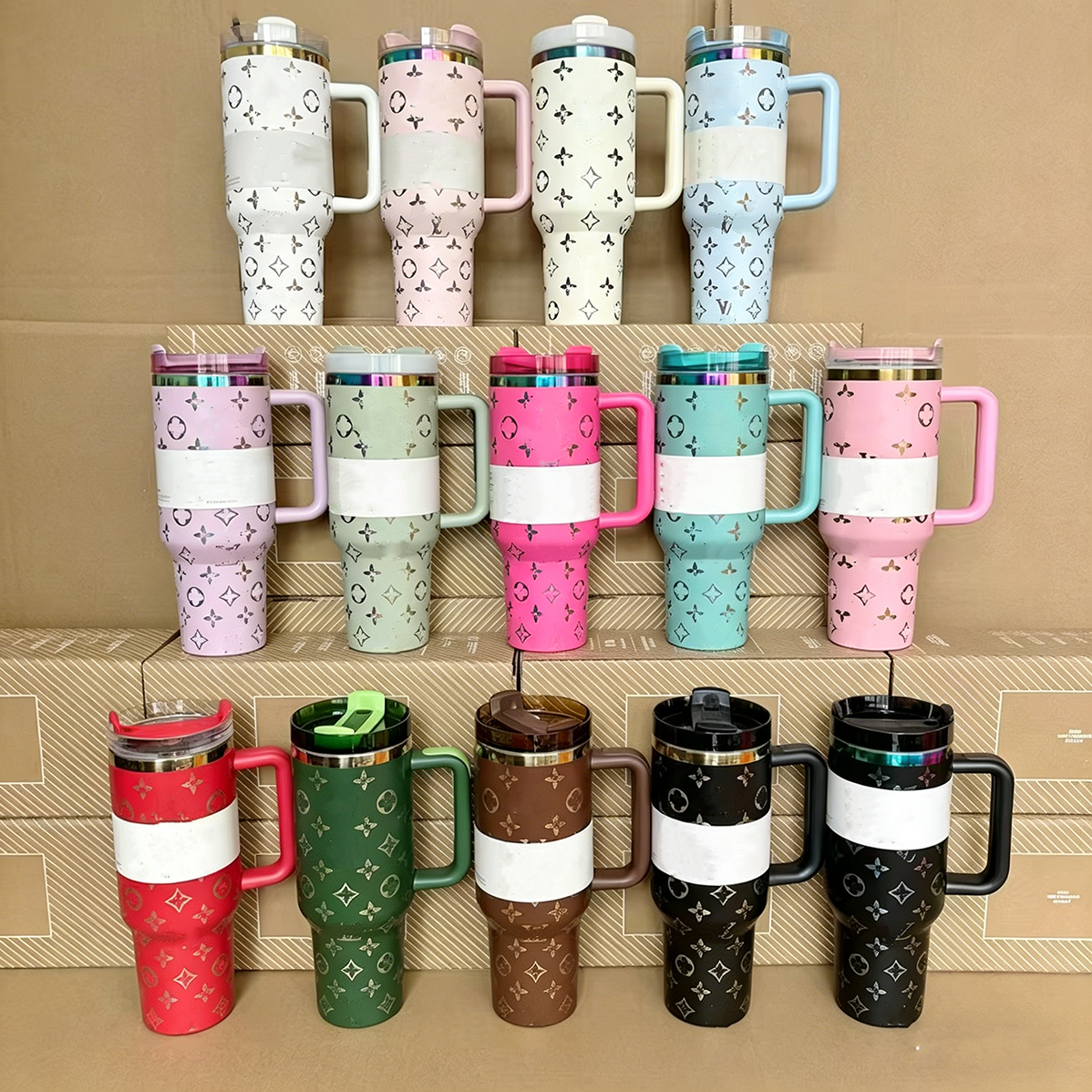 40OZ Portable Insulated Straw Cup for Car Office Use Ice Dominating Cup Heat Preservation Cup Home Goods Product Water Bottles