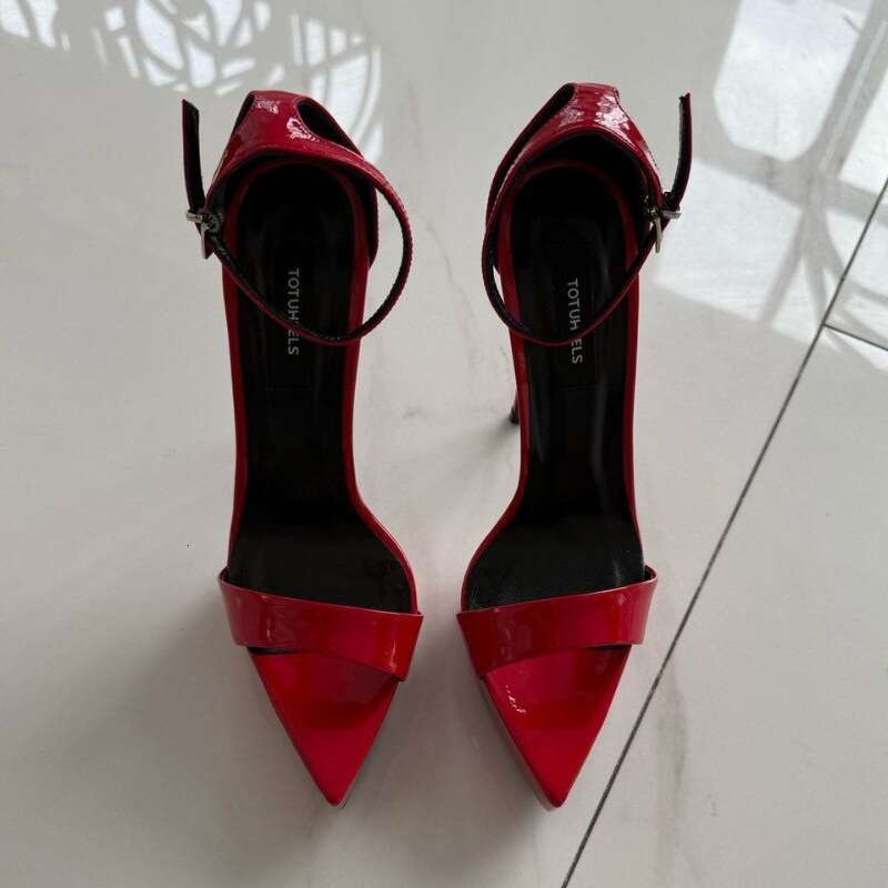 Women 2026 European And American Light Luxury Fashion Sandals Pointed Toe Platform Roman Buckle Stiletto Heel Party High Heels
