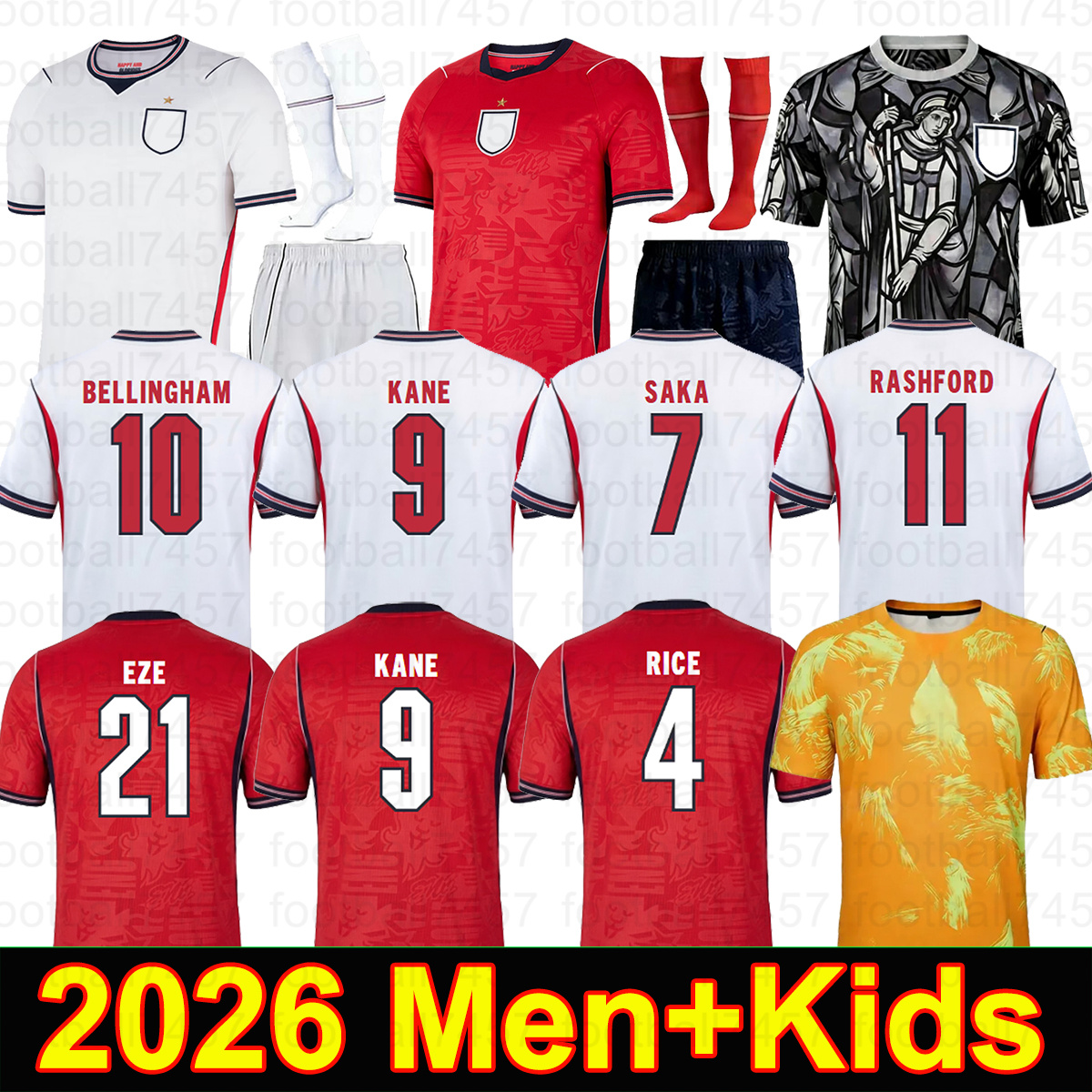 englands football shirt BELLINGHAM 2026 KANE Soccer Jerseys Englands kit world cup SAKA FODEN RASHFORD STERLING GREALISH National Team shorts 26 27 Kids PICKFORD