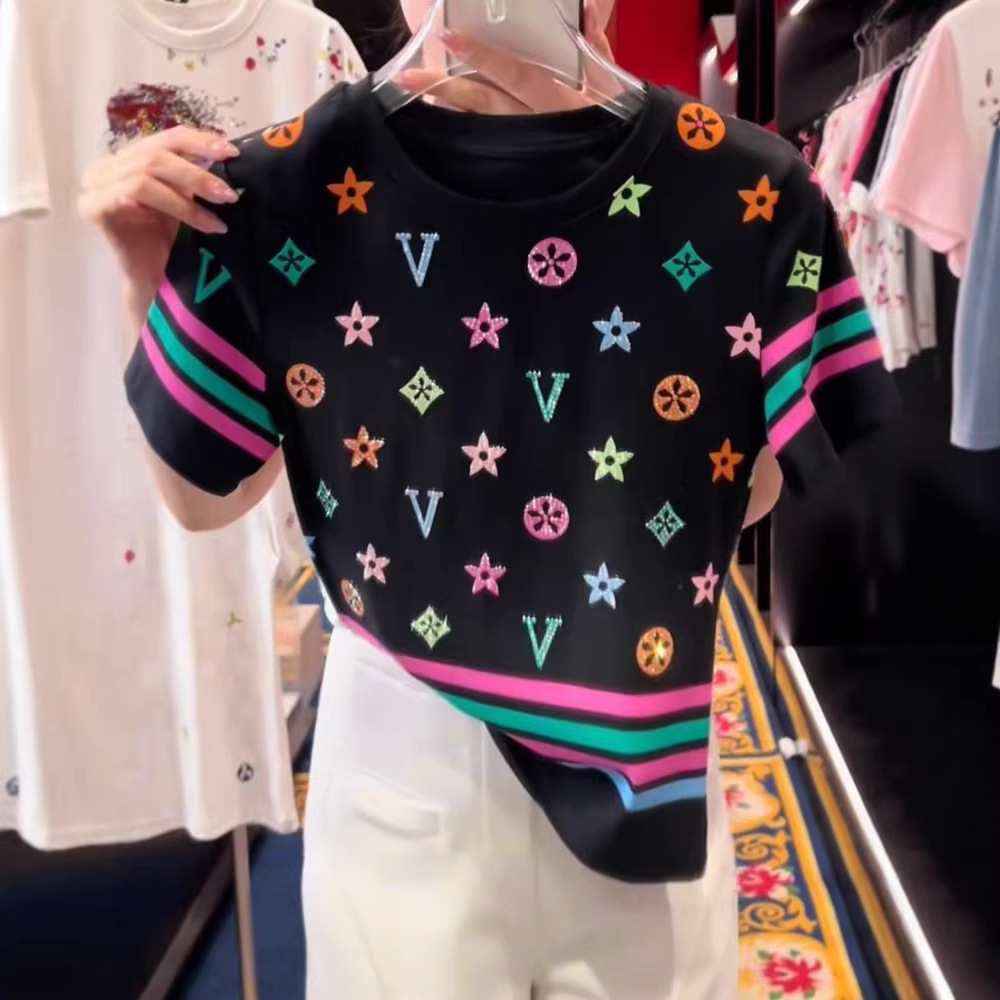 2026 Spring/summer New Vacation Style Letter Printed Short Sleeve Women's T-shirt Fashionable Multi Functional Casual Slimming Women's Top - view 6