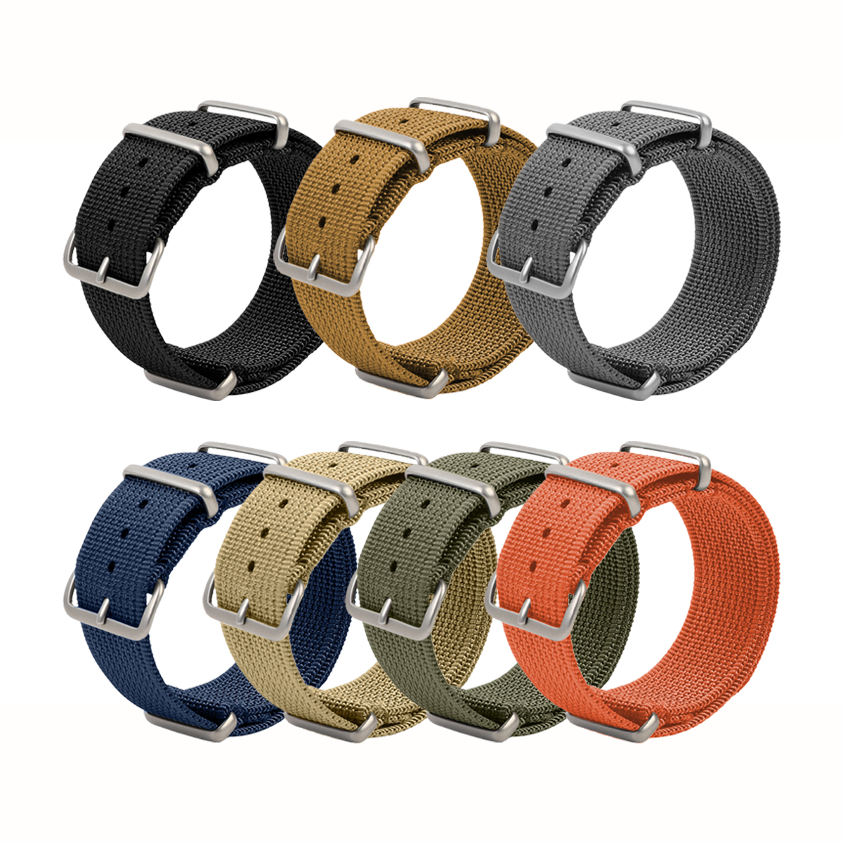 Universal Single Pass Nylon Watch Strap 18mm 20mm 22mm,304L Stainless Steel Buckle High-Density Stitched Edge NATO Band Wholesale