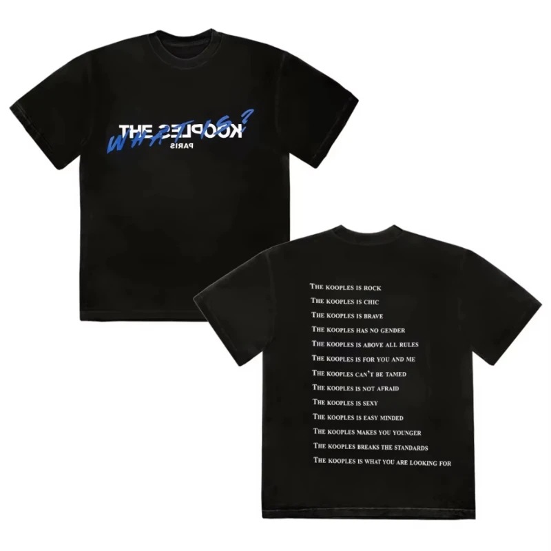 Men's T Shirts 2026 Summer Brand Graphic Printing Men Women Casual Loose T-shirt Kooples Printed O-neck Tops Tees