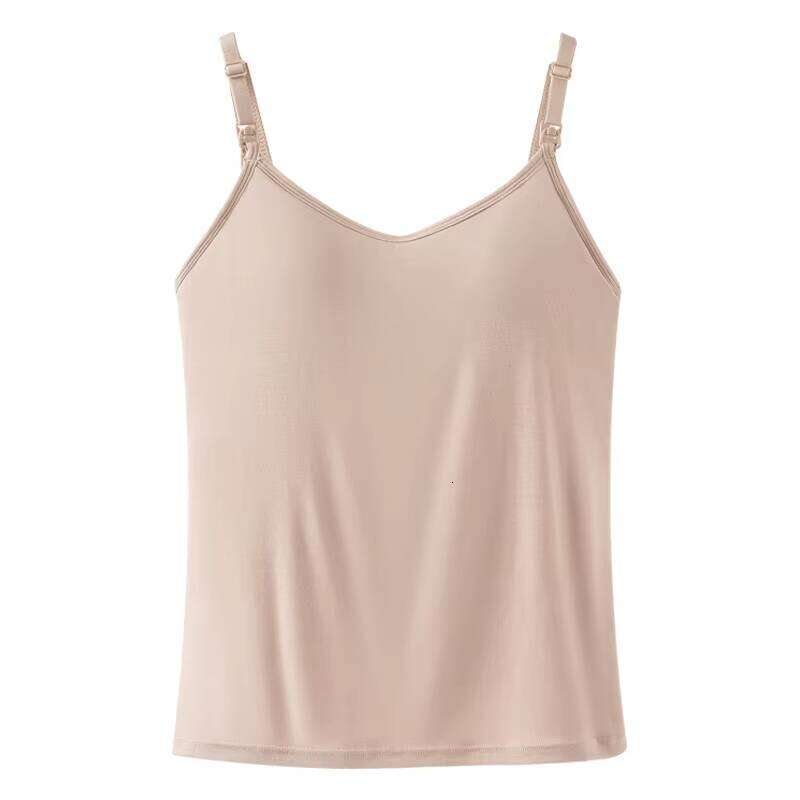 1729 Plus-Size Nursing Camisole Straps Postpartum Feeding Viscose Solid Pattern Base Layer For Chubby Girls Women's Tank Top