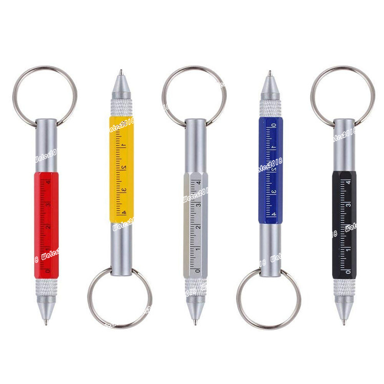 Multifunctional Mini Metal Ballpoint Pen Outdoor Tool Pen Screwdriver Keychain Short Scale Pens