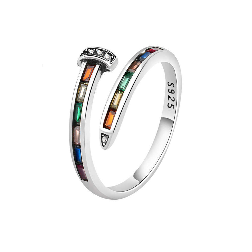 Light Luxury Ins-Tiktok Style Versatile Classic Studded With Full Diamond Zircon Inlay, Adjustable Open Ring For Women
