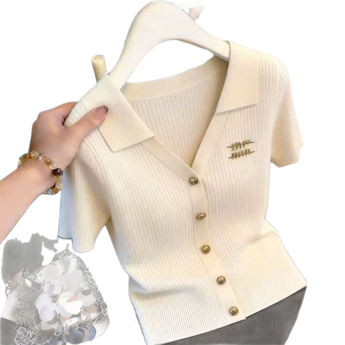 2026 New Designer Luxury Brand Plus Size Fashionable Young Style Women's Polo Collar Ice Silk Top Women's Loose Breathable Slim Fit Women 