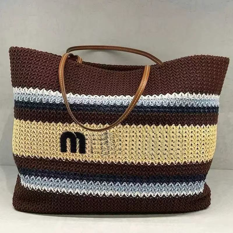 Beach Bag Designer Bag Tote bag Straw Bag Travel Shopping bag big capacity women Handbags Hollow Out Woven Letter Shoulder bags Vacation gift