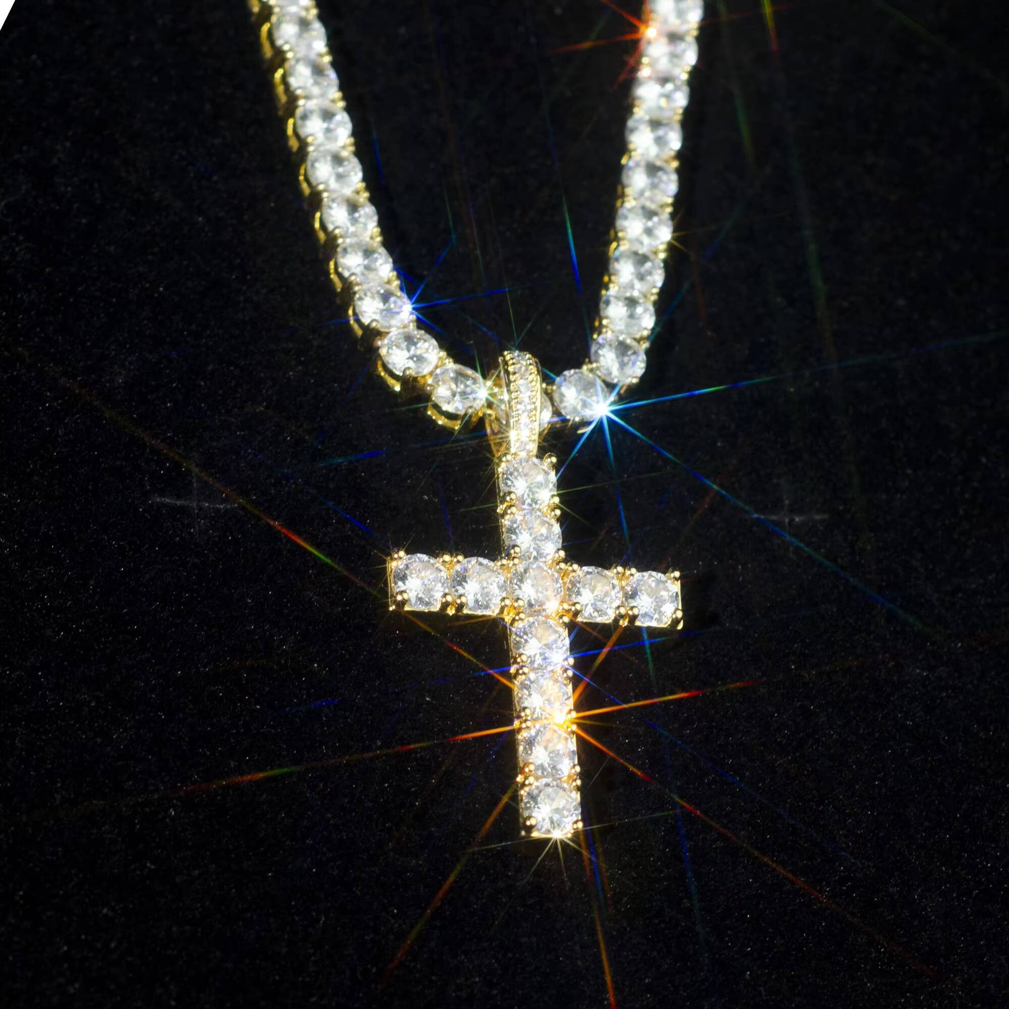 Wholesale Price 12Inch Moissanite Cross Pendant Hip Hop Style Round Brilliant Cut Moissanite 925 Silver Hip Hop Pendant