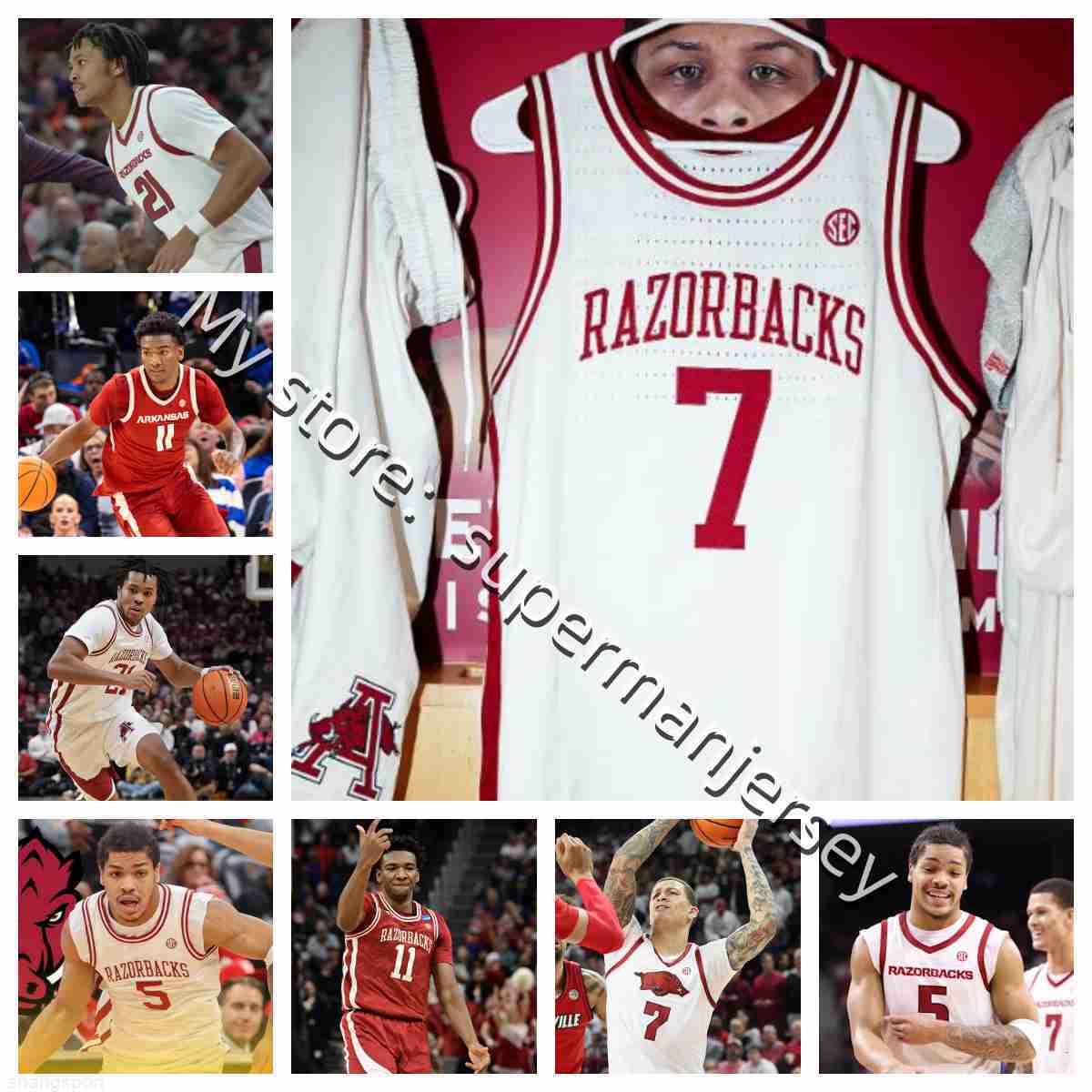 2025-26 Arkansas basketball jersey Acuff Jr Brazile Brown Ewin Karuletwa kelley Knox Pringle Richmond III Rtail Sealy Semedo Thomas Wagner Men women