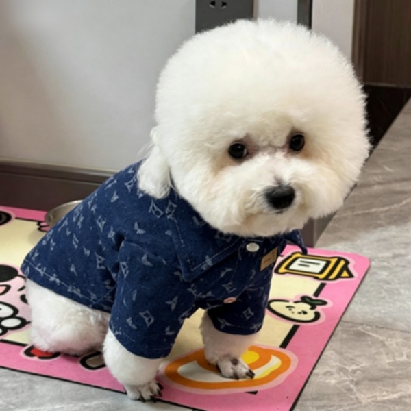 Designer Dogs Clothes Classic Old Flowers Denim Dog Jacket , Suitable for Small Medium Large Dogs to Wear All Year Round, Machine Washable Luxury Dog 