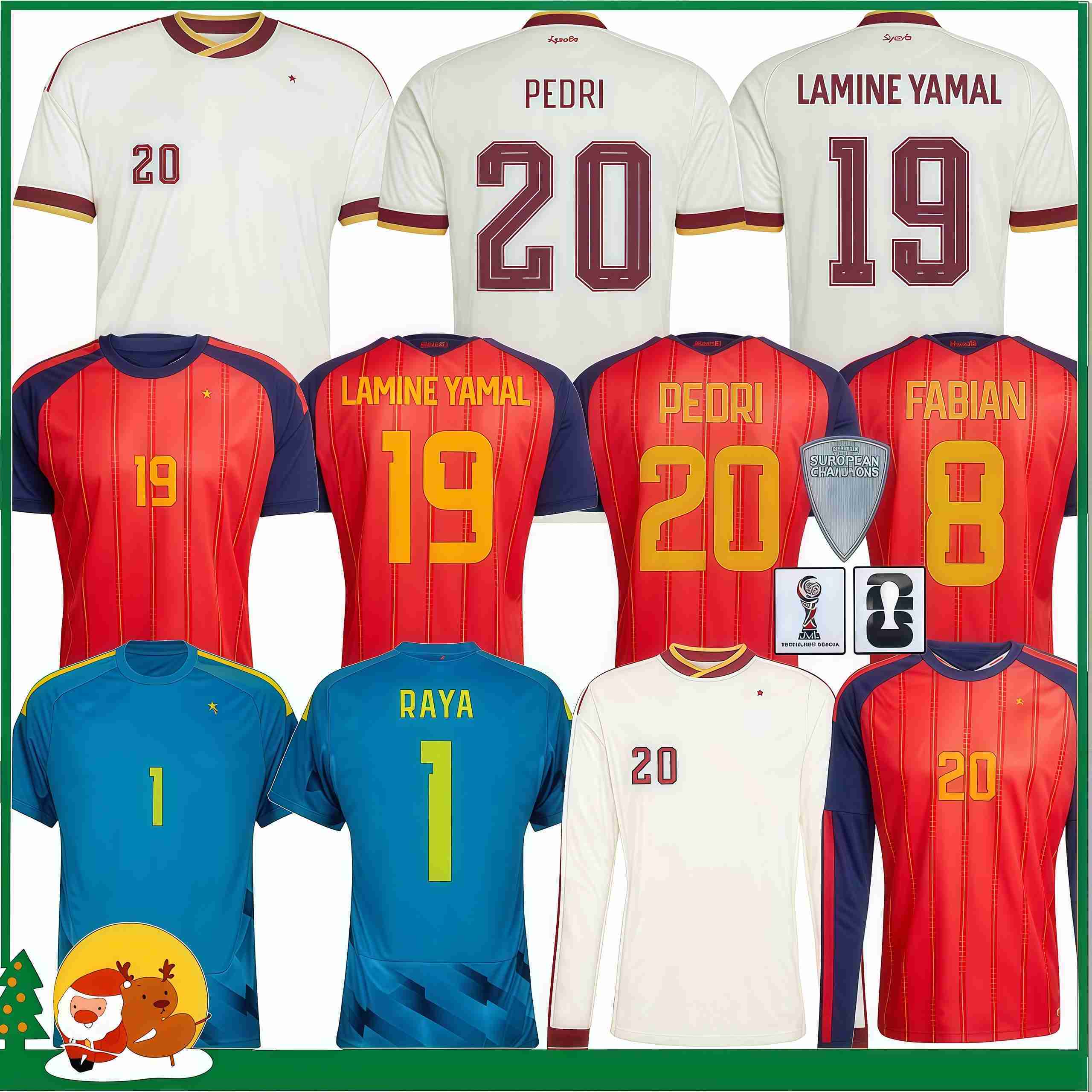 2026 Spain LAMINE YAMAL Soccer Jersey 25 26 WILLIAMS JR MORATA FABIAN JOSELU OLMO Spanish Espana Football shirts RODRIGO PEDRI CARVAJAL kids kit Men w