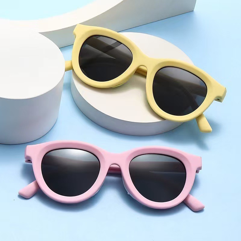 Dopamine Candy Color Series Frosted Children's Sunglasses Wholesale Fashion Retro Versatile Sunshade Kids Sun Protection Baby