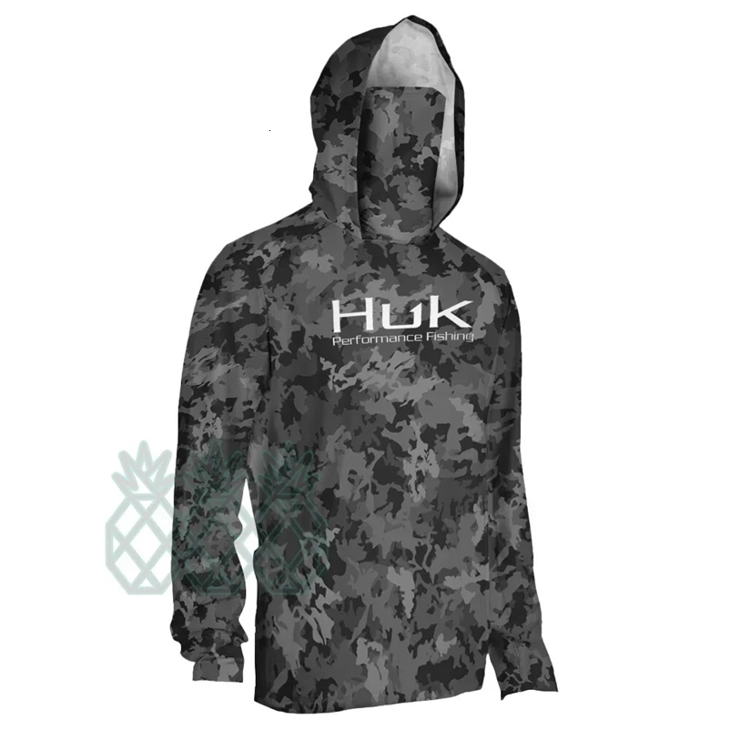 HUK Fishing Clothing Camouflage Mens Long Sleeve Mask Hooded Fishing Shirts Upf 50 Uv Protection Performance Fishing Apparel 260422