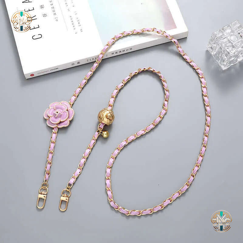 Camellia Crossbody Bag Adjustable Strap Leather Pendant Hand-Woven Replacement Chain