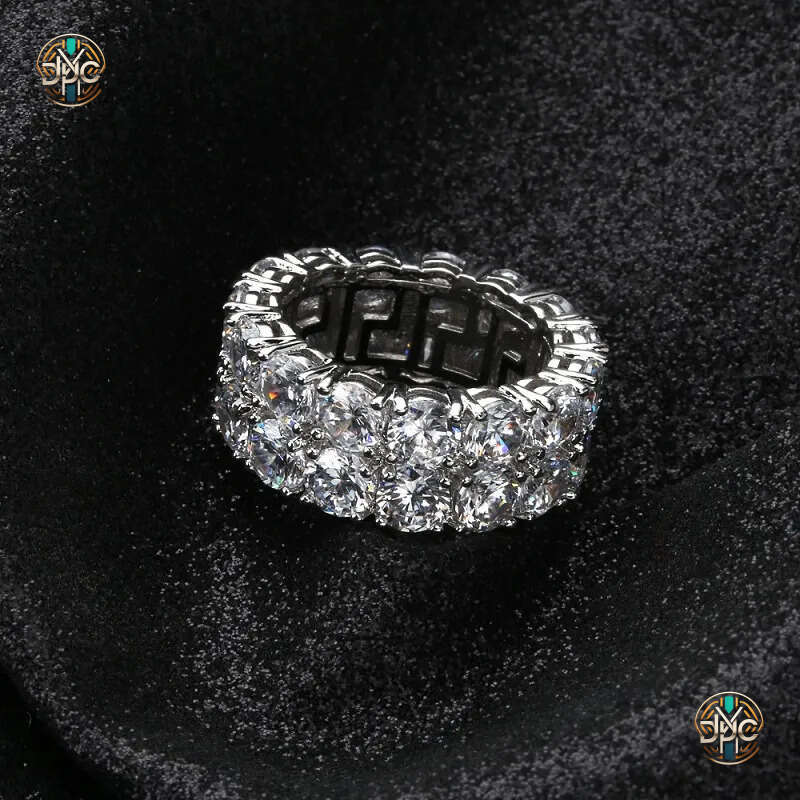 Mens Gold Silver Stones Ring Fashion Hip Hop Jewelry Simulation Diamond Iced Out Rings