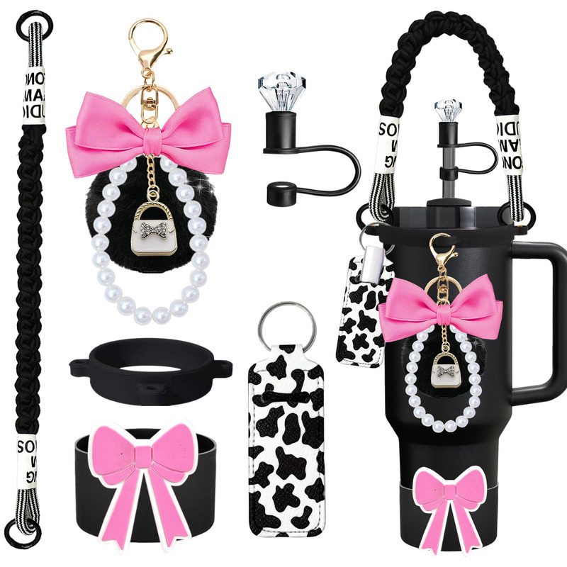 Cup Accessories Set with Straw Lid Silicone Sleeve and Handle Strap - view 8
