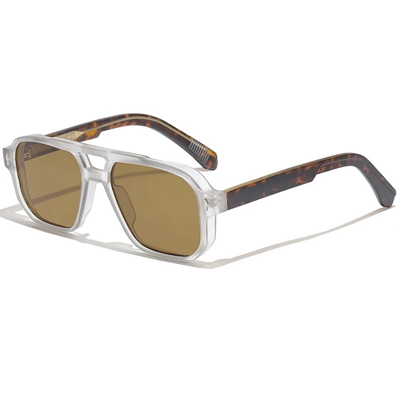 CB Retro Punk Sunglasses Pilot Men Vintage Flat Top Double Bridges High Quality Sun Glasses Women Travel Party Festival Eyewear Beach Steampunk UV400