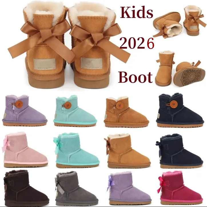 2026 New Boots Kids Boots Australia Snow Boot Designer Children Shoes Winter Classic Ultra Mini Boot Botton Baby Boys Girls Ankle Booties Kid Fur Suede