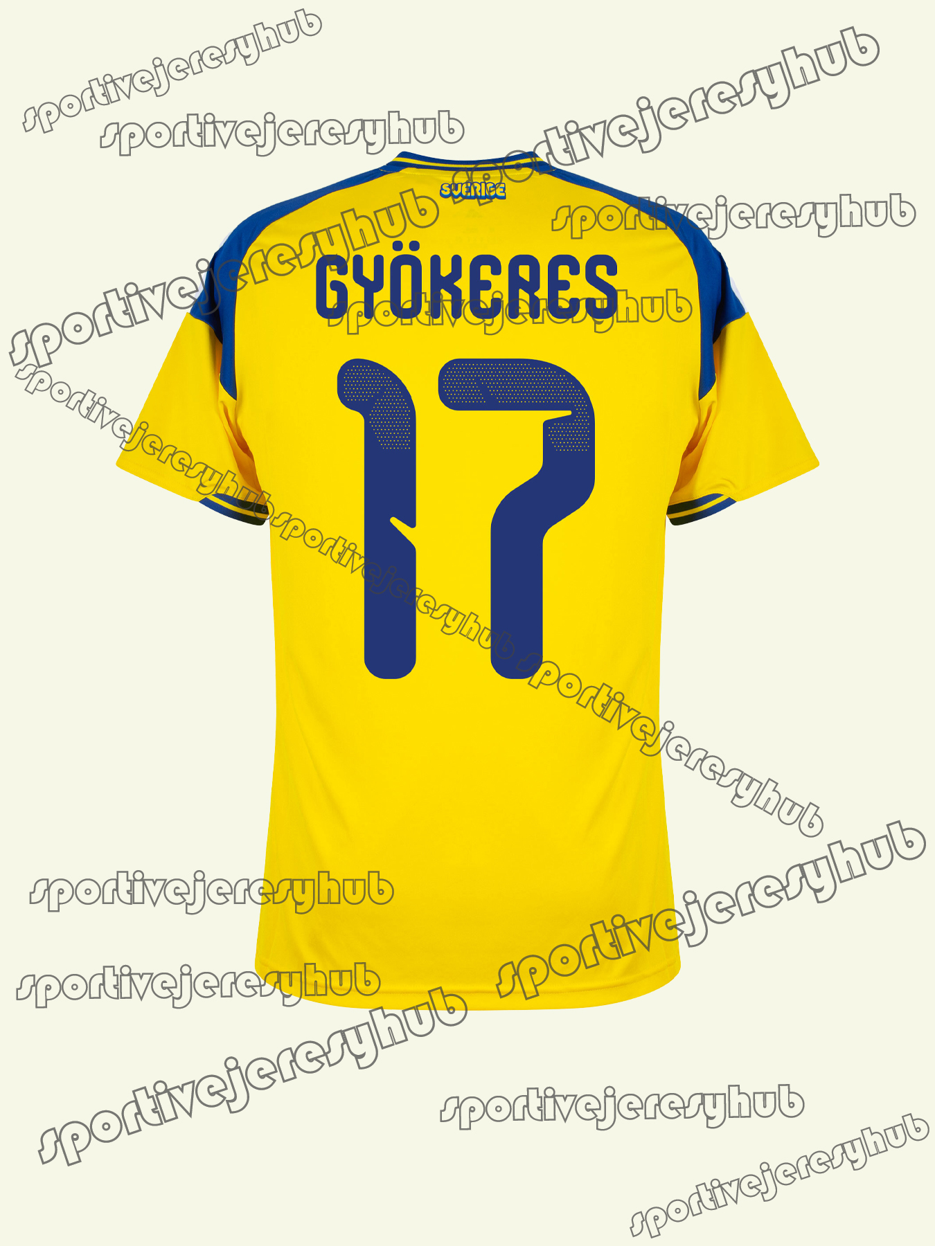 17 Viktor Gyokeres 2026 Sweden Soccer Jeresys Custom Printing Anthony Elanga Nygren Lucas Bergvall Hugo Larsson Ayari Swedberg Zeneli Victor Lindelof 