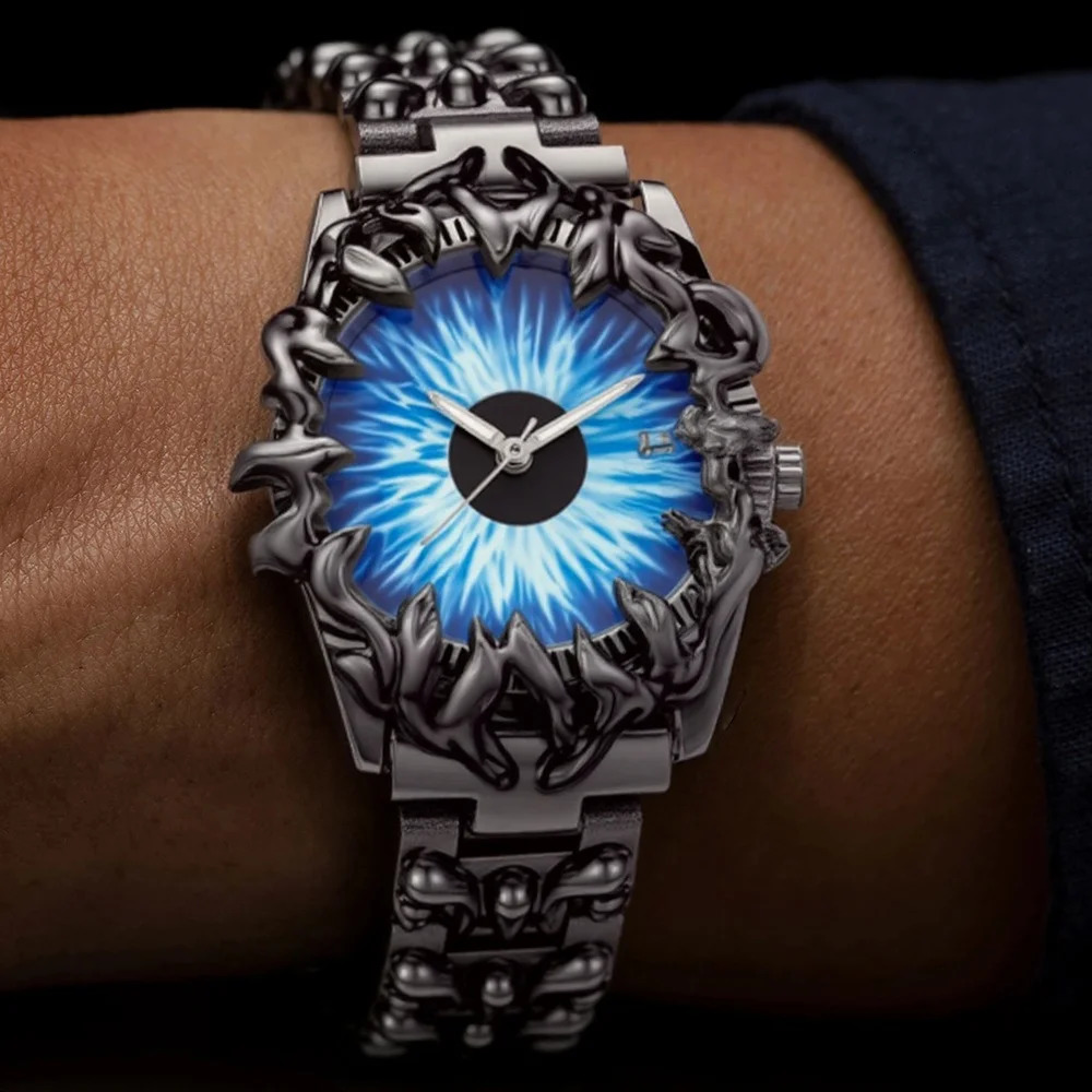 Blue Green Devil Eye Claw Quartz Watch Men Antique Alabaster Industries Y2K Personalize Special High Quality Unique Clock 260422