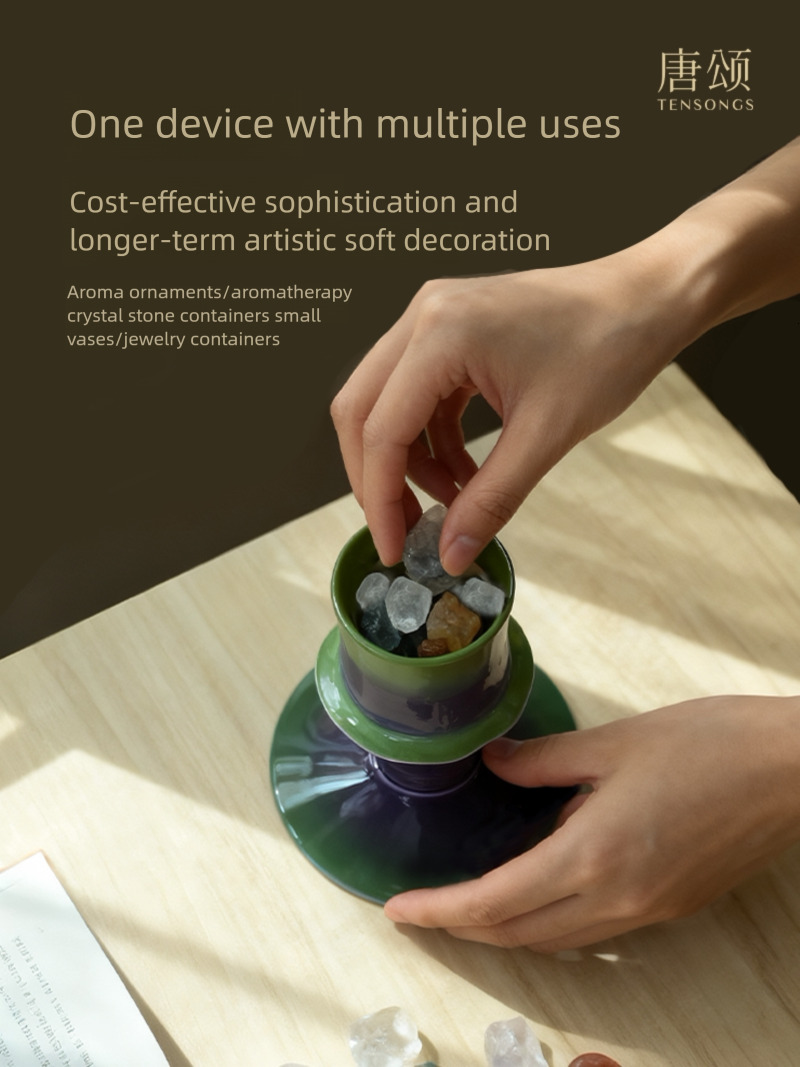 Tang Song - Partner Show Recommendation: The same style candle holder. I am a bamboo green, bamboo grass wood fragrance-scented candle for birthday gi