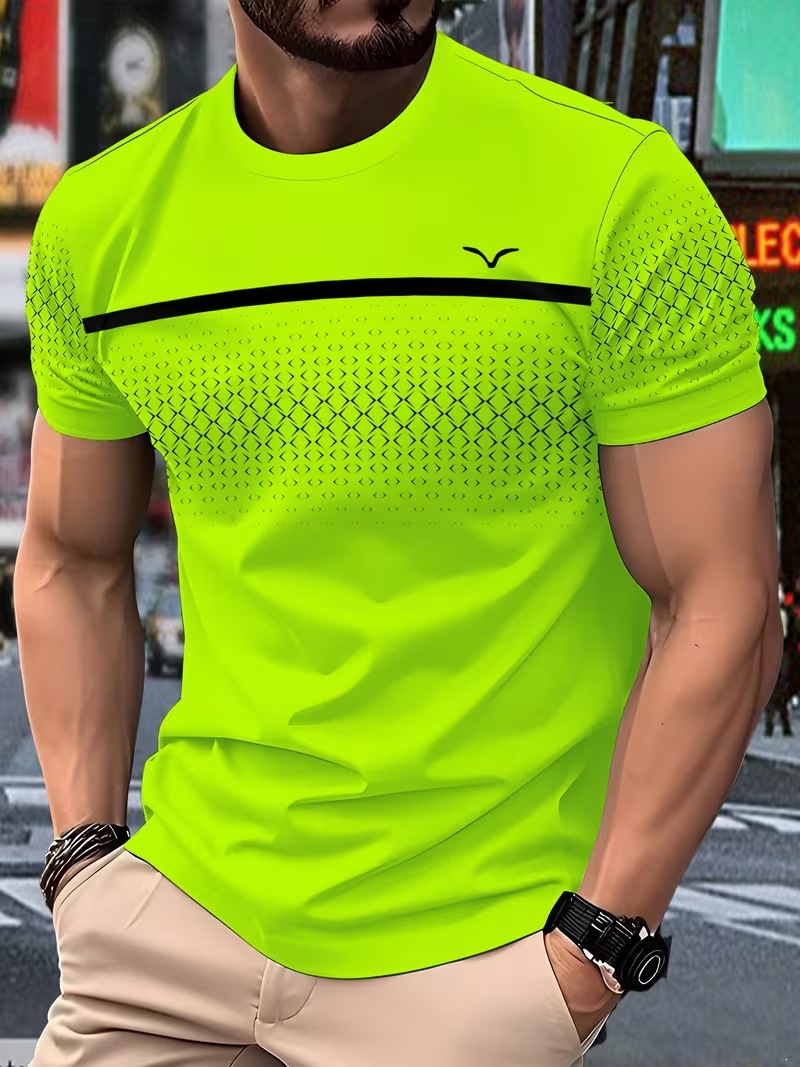 Free shipping luxury Men's t shirt Minimally designed printed men's T-shirt casual round neck short sleeved shirt