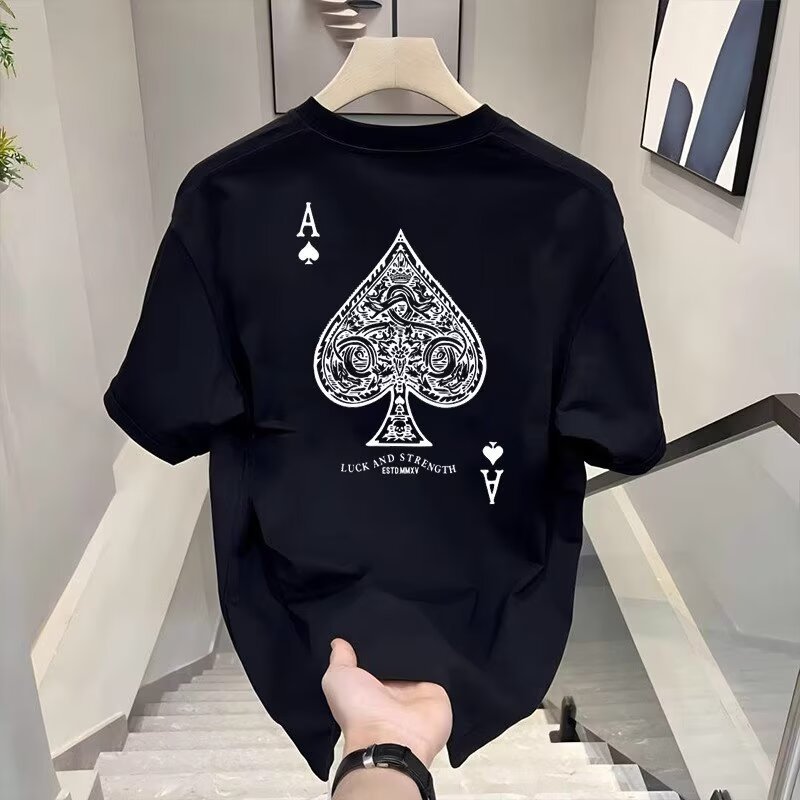 new Free shipping luxury Men's t shirt Lightweight for men comfortable round neck short sleeved printed loose T-shirt