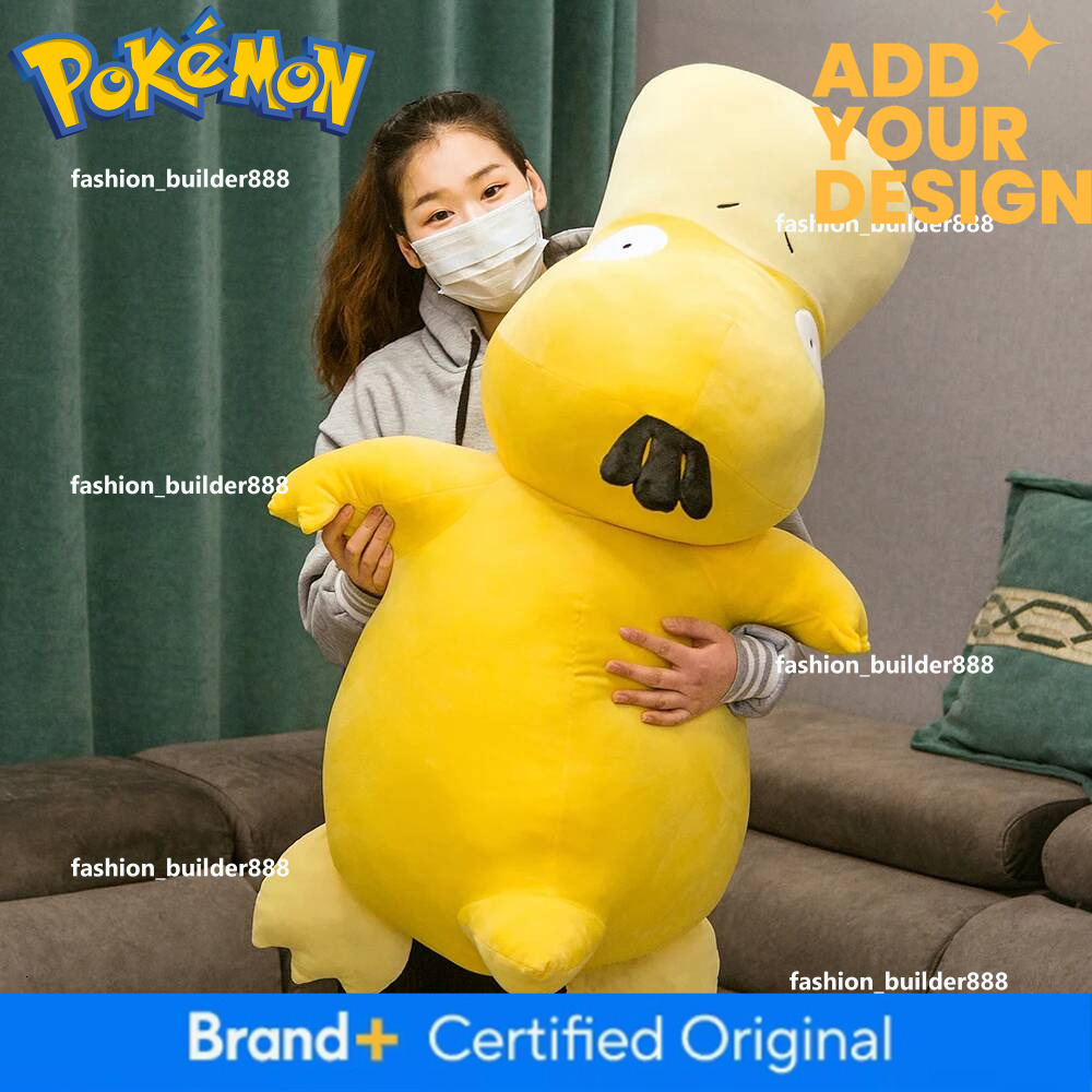 Big Size Pikachu Plushies Psyduck Stuffed Anime Pokemon Yellow Duck Sleeping Plush Toy Throw Pillow Girl Xmas Gifts