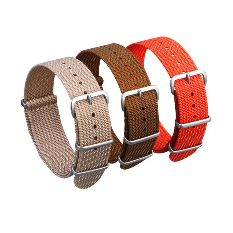 Universal Single Pass Nylon Watch Strap 18mm 20mm 22mm,304L Stainless Steel Buckle High-Density Stitched Edge NATO Band Wholesale