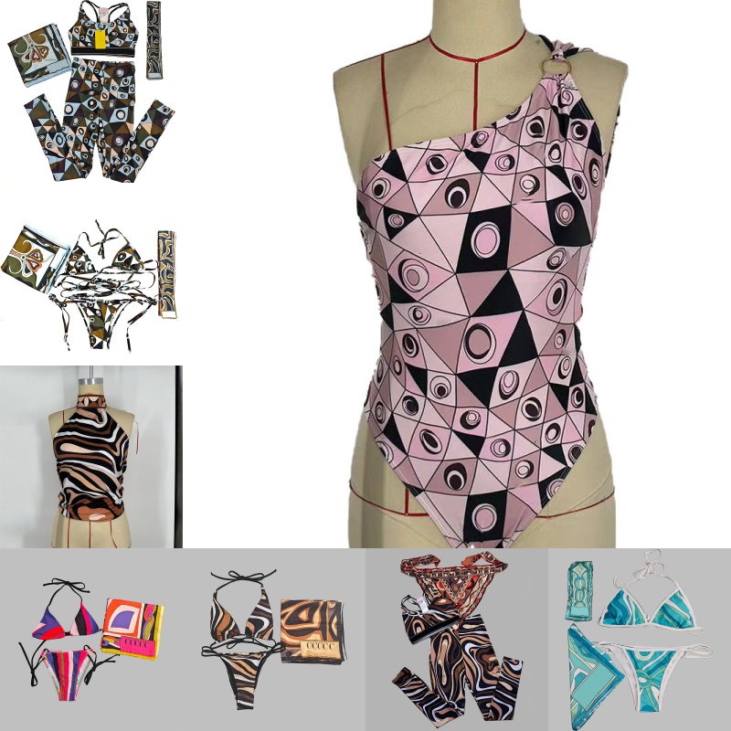 Color Mixed Sleeveless Tank Top Designer Women Sexy Crop Back Open Vest Summer Beach Vacation Yacht Resort Outfits Diving Surfing Swimsuit Scarf Headband