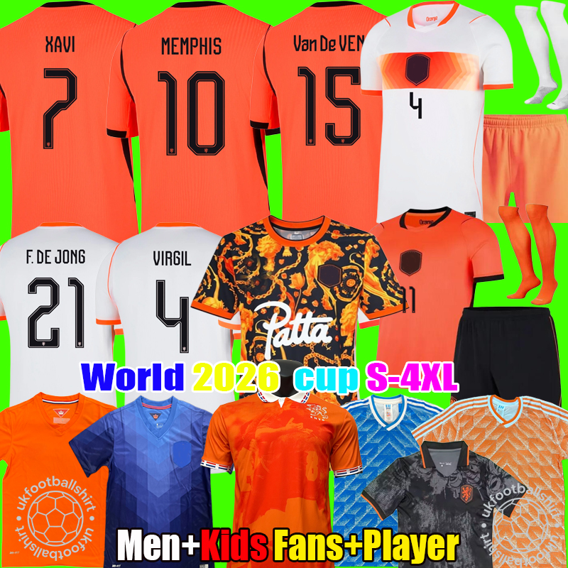2026 Netherlands world cup jersey 2026 MEMPHIS GAKPO football shirt soccer jersey 26 27 Holland F.DE JONG VIRGIL BERGVIJN DE LIGT Retro 1988 1996 MEN kids kit Camisetas