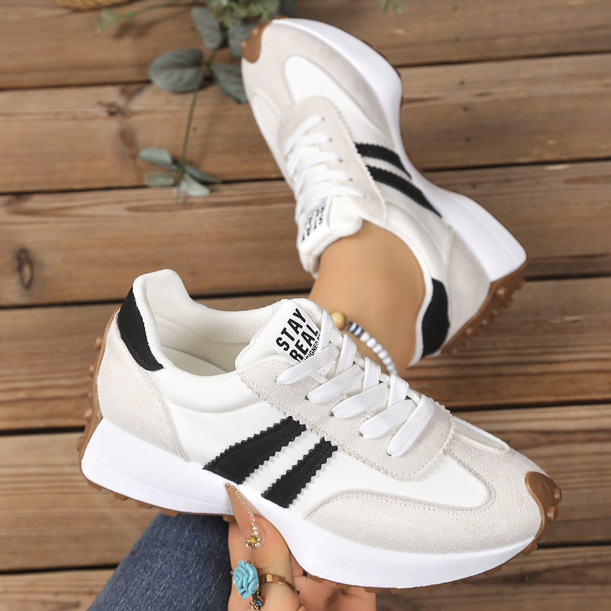 Plus Size Slim Waist Dad Spring Summer New Trendy Thick Sole Student Casual Sports Forrest Gump Shoes For Women